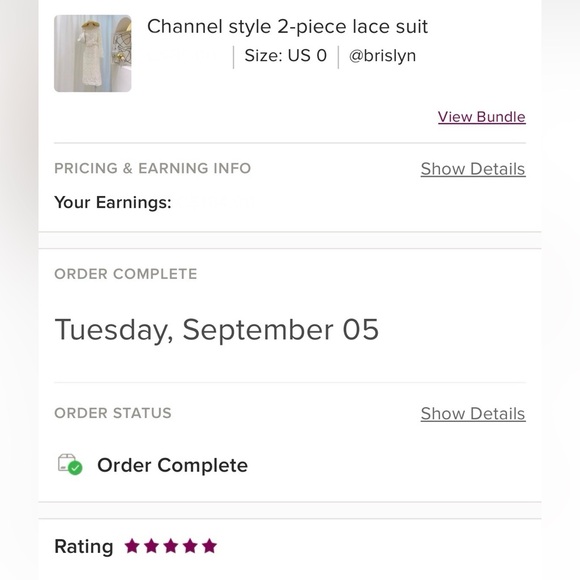 Channel style 2-piece lace suit - Picture 3 of 6